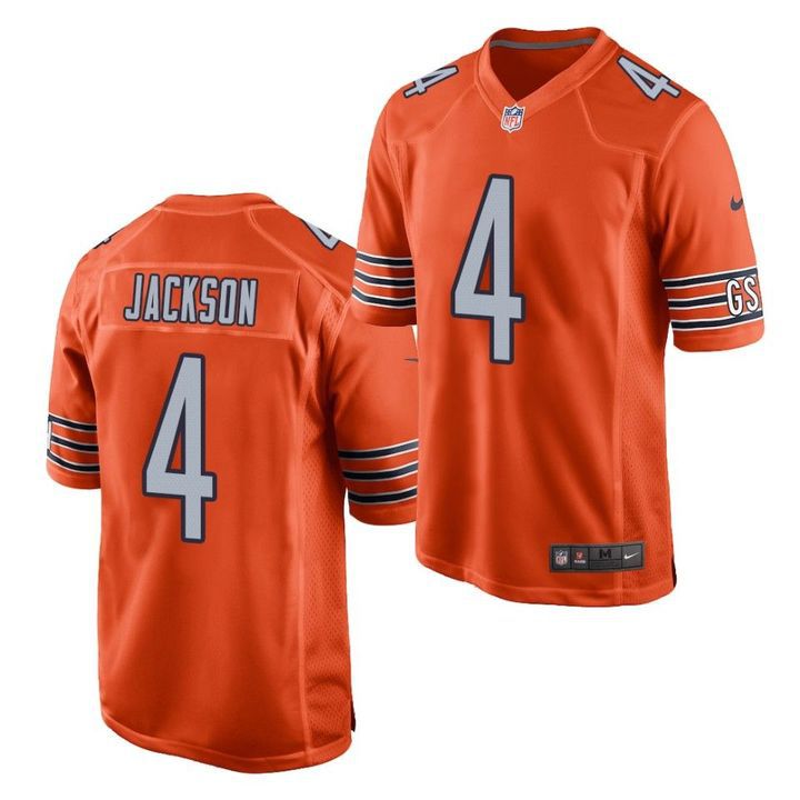Men Chicago Bears #4 Eddie Jackson Nike Orange Game NFL Jersey